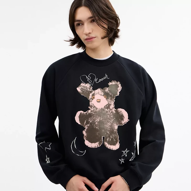 Hare Graphic Raglan Crewneck Sweatshirt