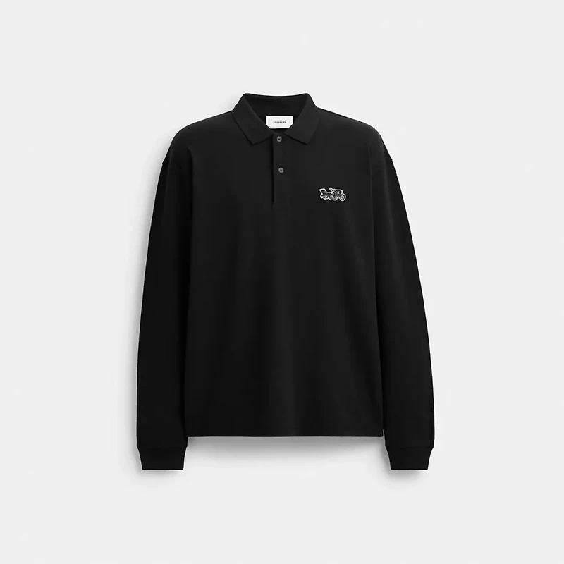 Horse And Carriage Long Sleeve Polo