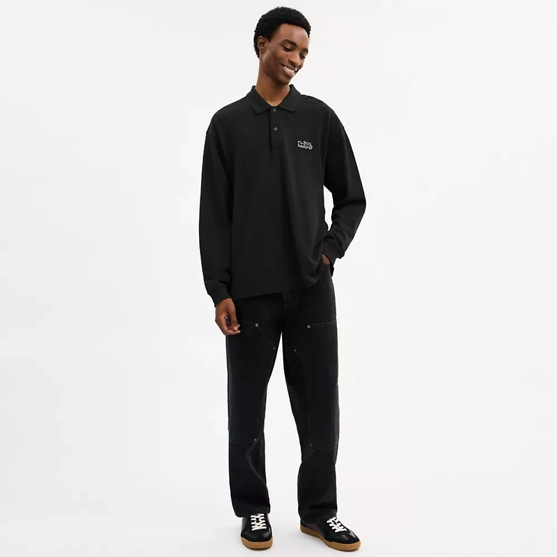 Horse And Carriage Long Sleeve Polo