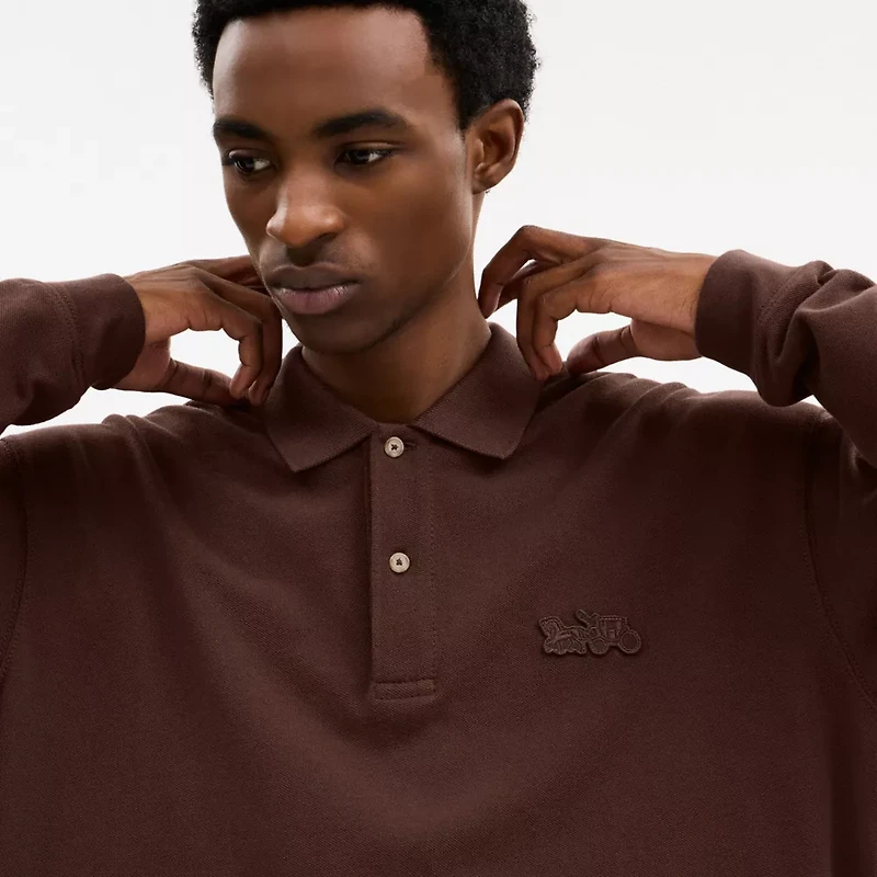 Horse And Carriage Long Sleeve Polo