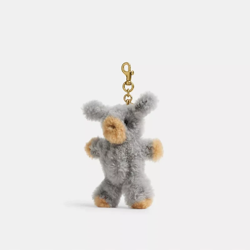 Fuzzy Bag Charm In Shearling