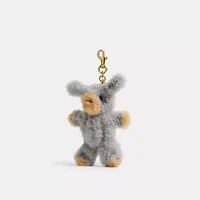 Fuzzy Bag Charm In Shearling
