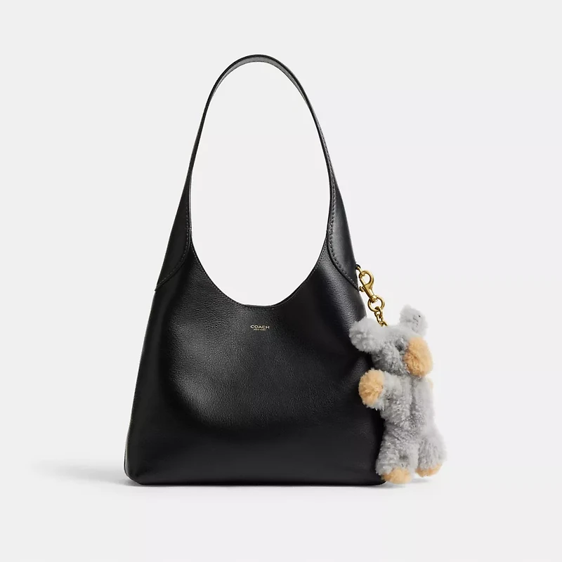 Fuzzy Bag Charm In Shearling
