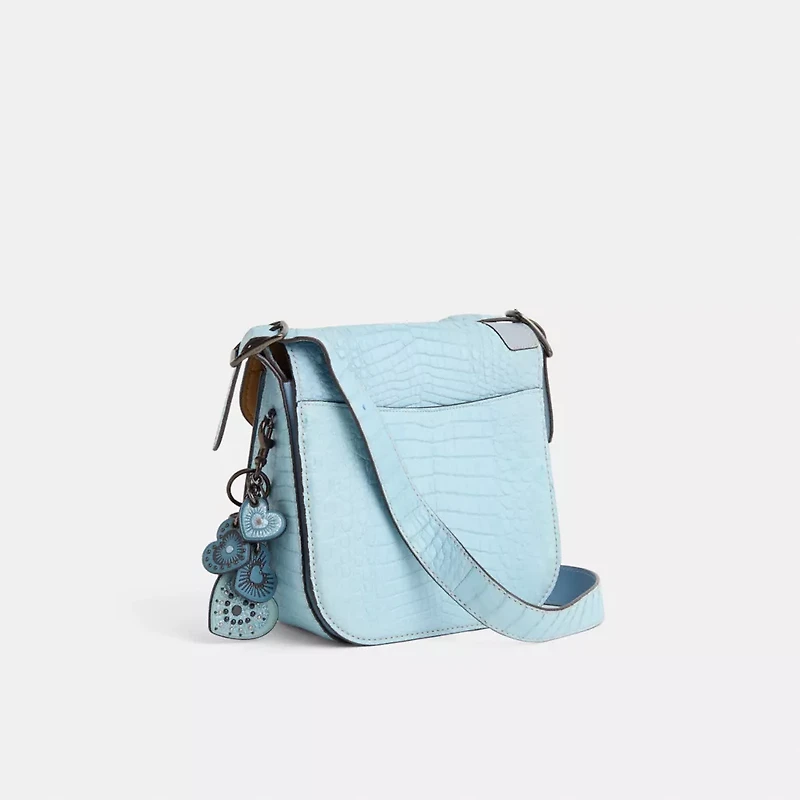 Upcrafted Courier Bag In Crocodile