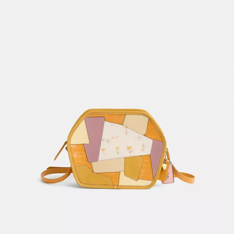 Upcrafted Zip Geometric Pouch In Alligator