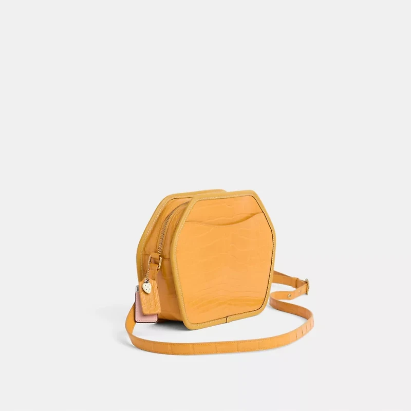 Upcrafted Zip Geometric Pouch In Alligator