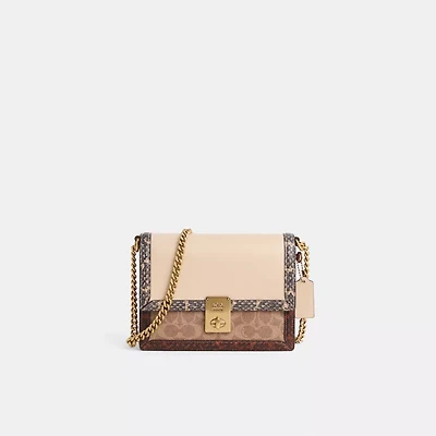 Restored Hutton Shoulder Bag In Signature Canvas With Snakeskin Detail