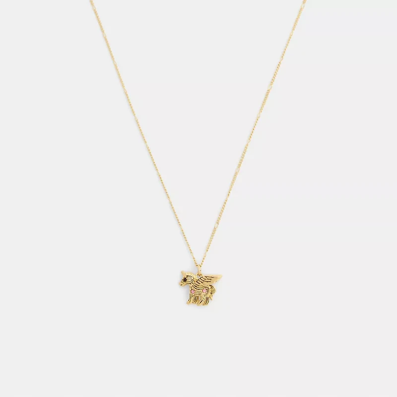 Brushed Pegasus Pendant Necklace