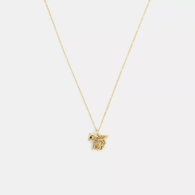 Brushed Pegasus Pendant Necklace