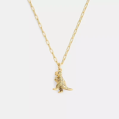 Brushed Rexy Pendant Necklace