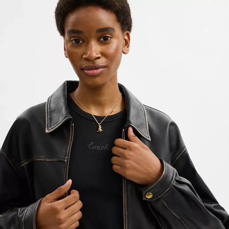 Brushed Rexy Pendant Necklace