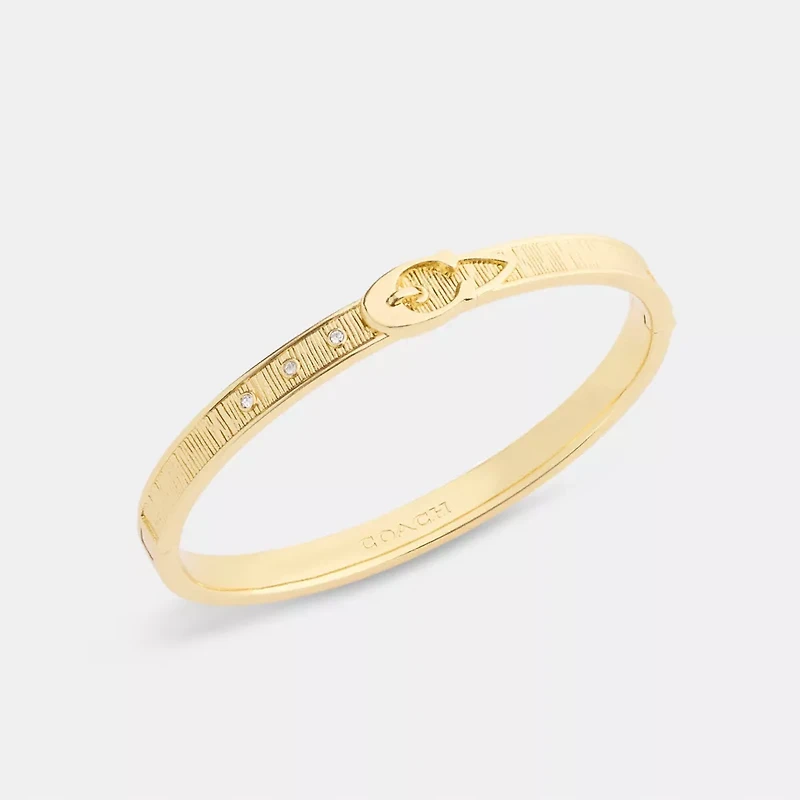 Brushed Buckle Hinged Bangle
