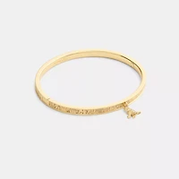 Brushed Rexy Charm Hinged Bangle