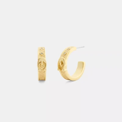 Brushed Buckle Hoop Earrings