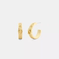 Brushed Buckle Hoop Earrings