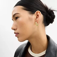 Brushed Buckle Hoop Earrings