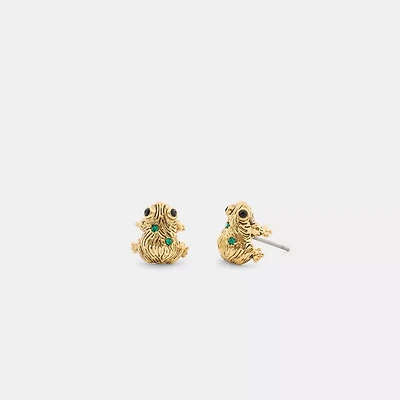 Brushed Frog Stud Earrings