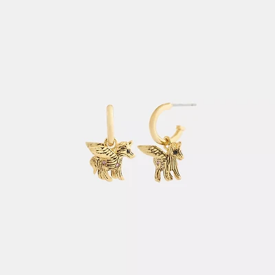 Brushed Pegasus Huggie Earrings