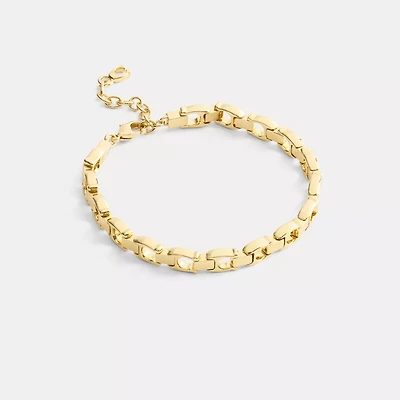 Beveled Signature Link Chain Bracelet