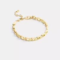 Beveled Signature Link Chain Bracelet