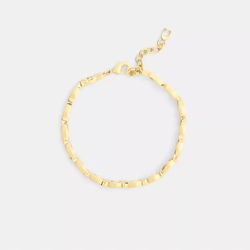 Beveled Signature Link Chain Bracelet