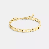 Beveled Signature Link Chain Bracelet