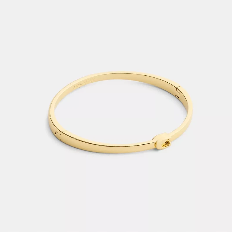 Thin Signature Hinged Bangle