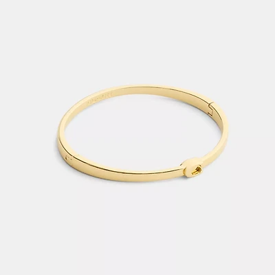 Thin Signature Hinged Bangle