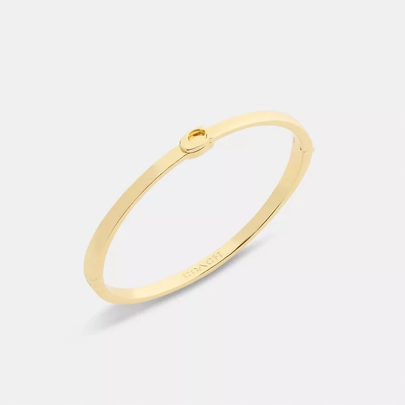 Thin Signature Hinged Bangle