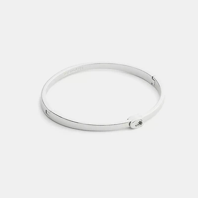 Thin Signature Hinged Bangle