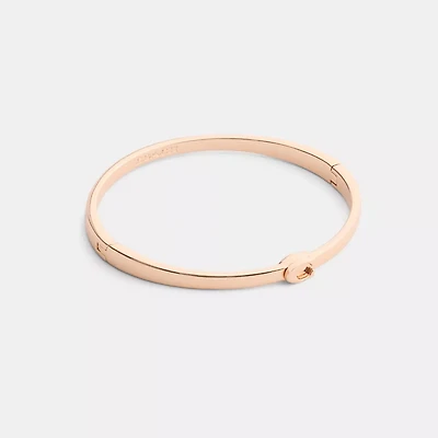 Thin Signature Hinged Bangle