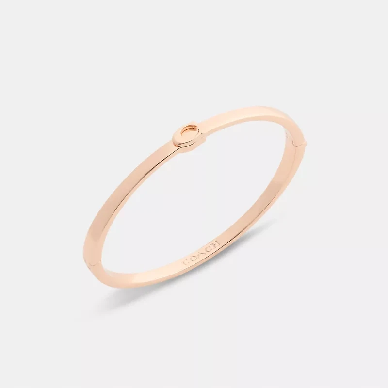 Thin Signature Hinged Bangle