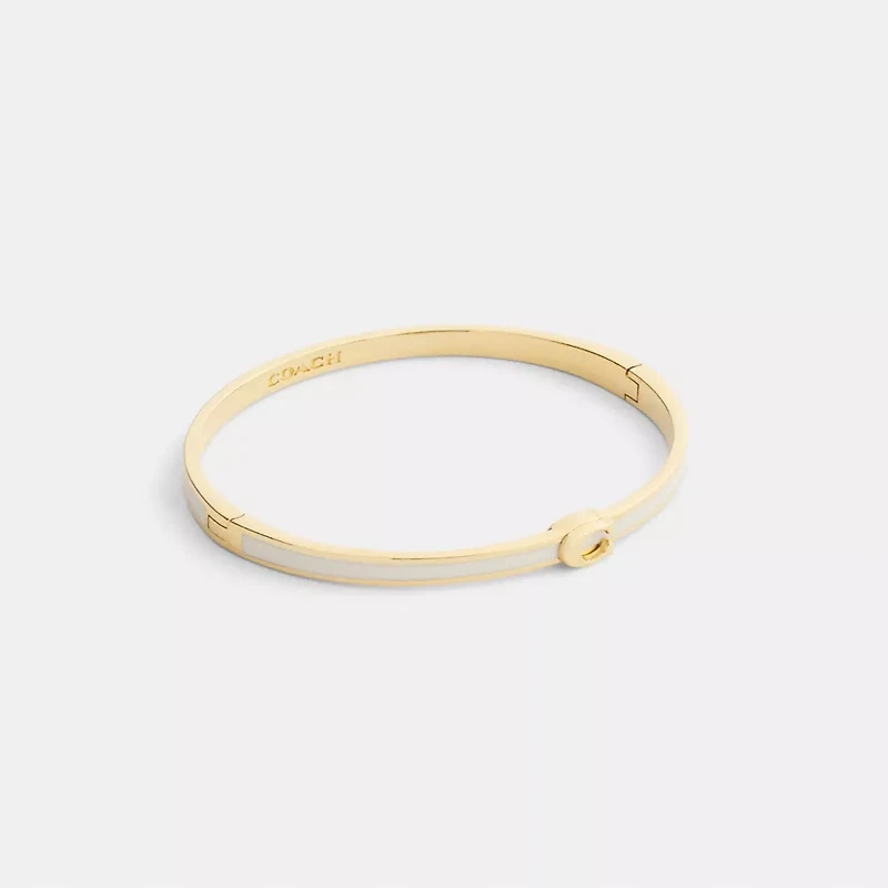 Thin Enamel Signature Hinged Bangle