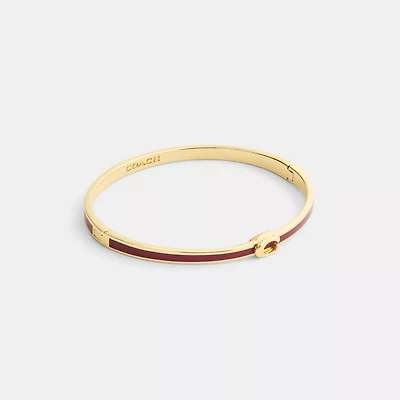 Thin Enamel Signature Hinged Bangle