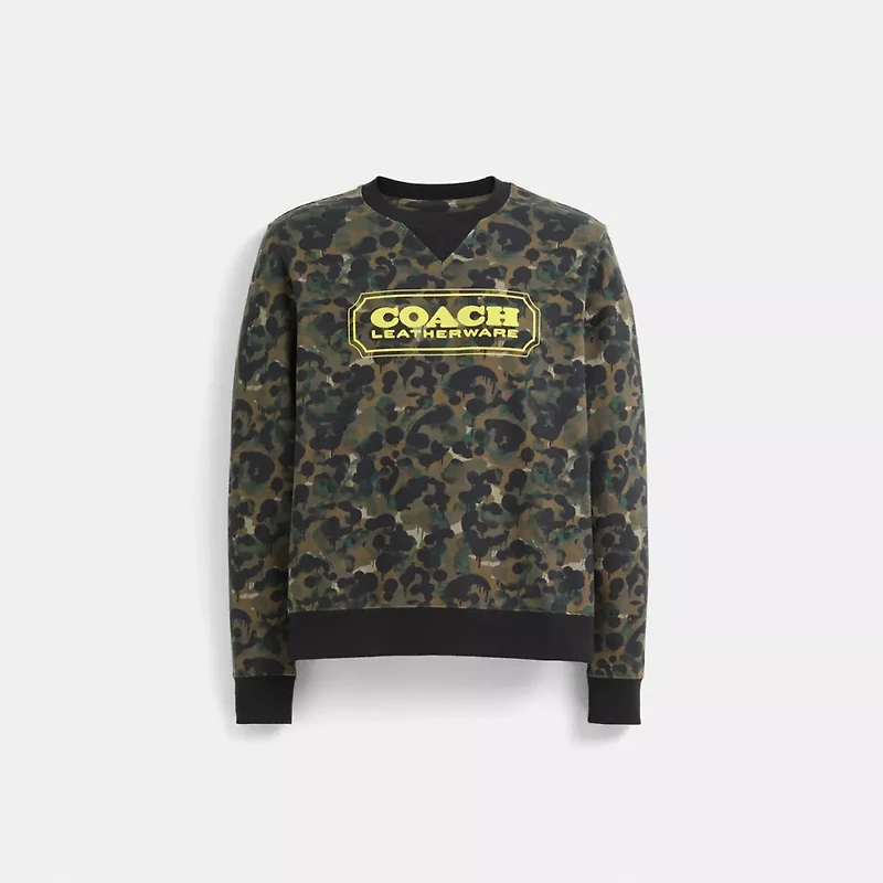 Restored Camo Print Crewneck