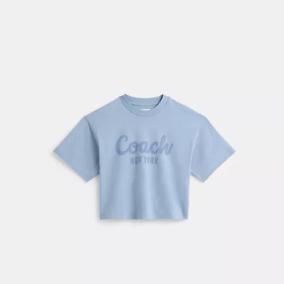 Restored Cursive Signature Cropped T-Shirt