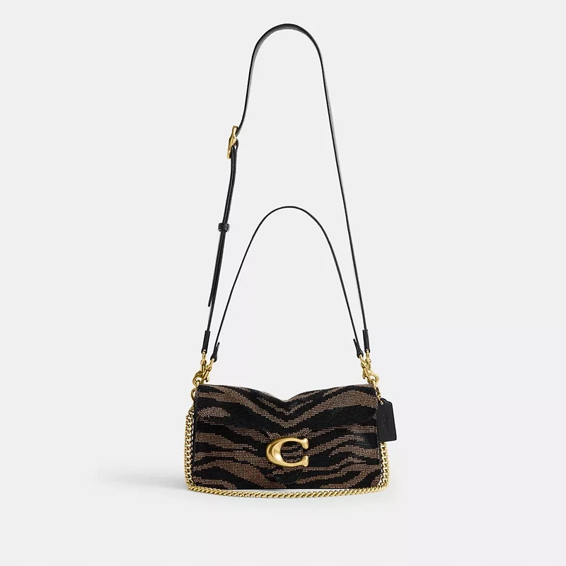 Tabby Shoulder Bag 26 With Beaded Tiger