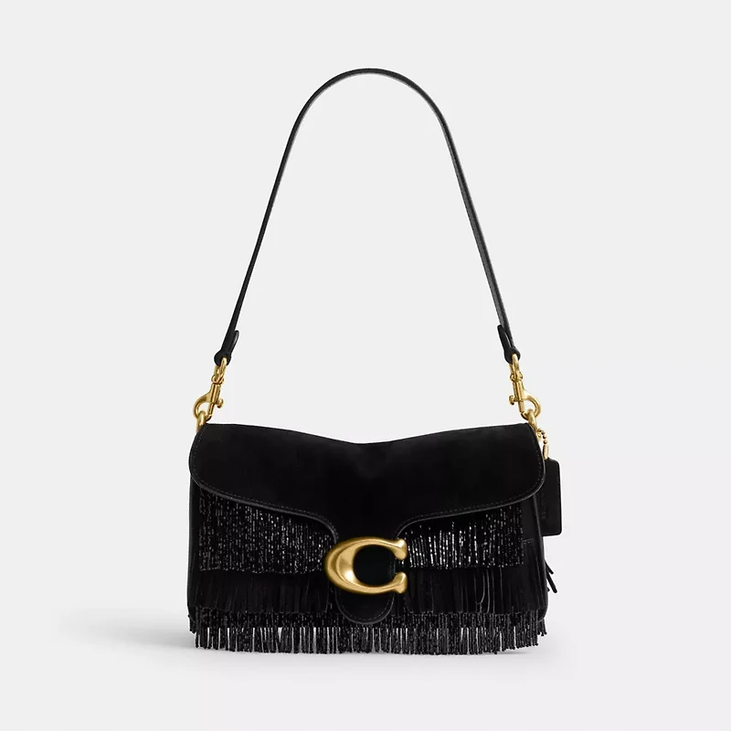 Tabby Shoulder Bag 26 With Crystal Beaded Fringe