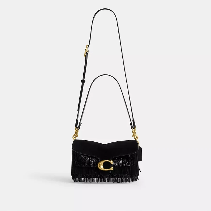 Tabby Shoulder Bag 26 With Crystal Beaded Fringe