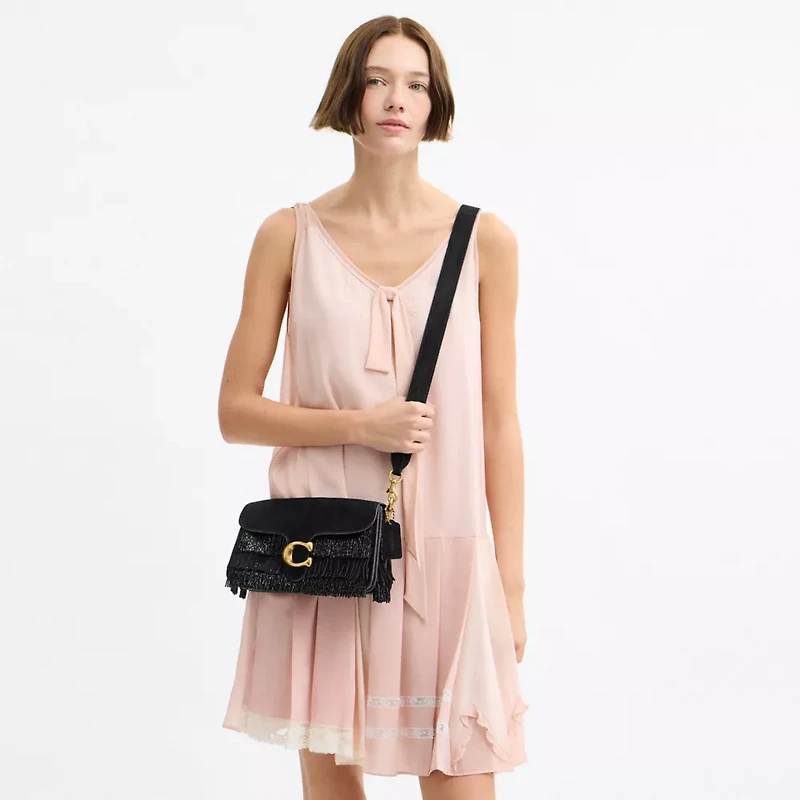 Tabby Shoulder Bag 26 With Crystal Beaded Fringe