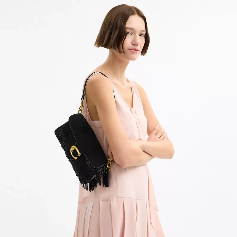 Tabby Shoulder Bag 26 With Crystal Beaded Fringe