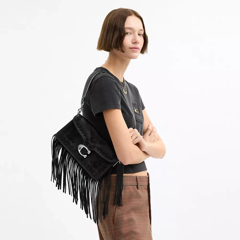 Tabby Shoulder Bag 26 With Beading And Fringe
