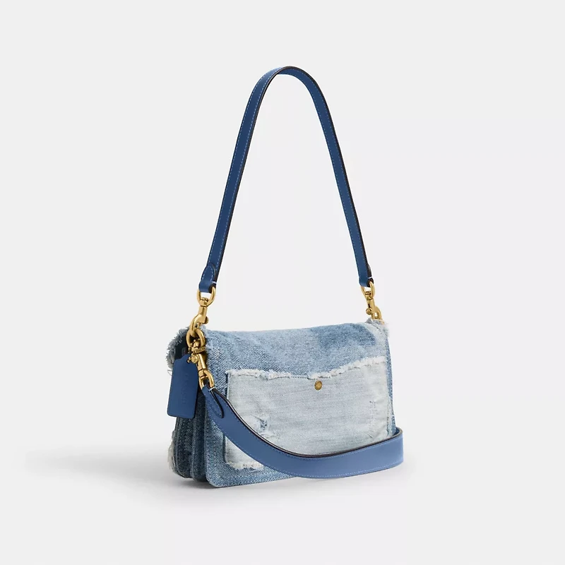 Tabby Shoulder Bag 26 With Repurposed Denim Patchwork
