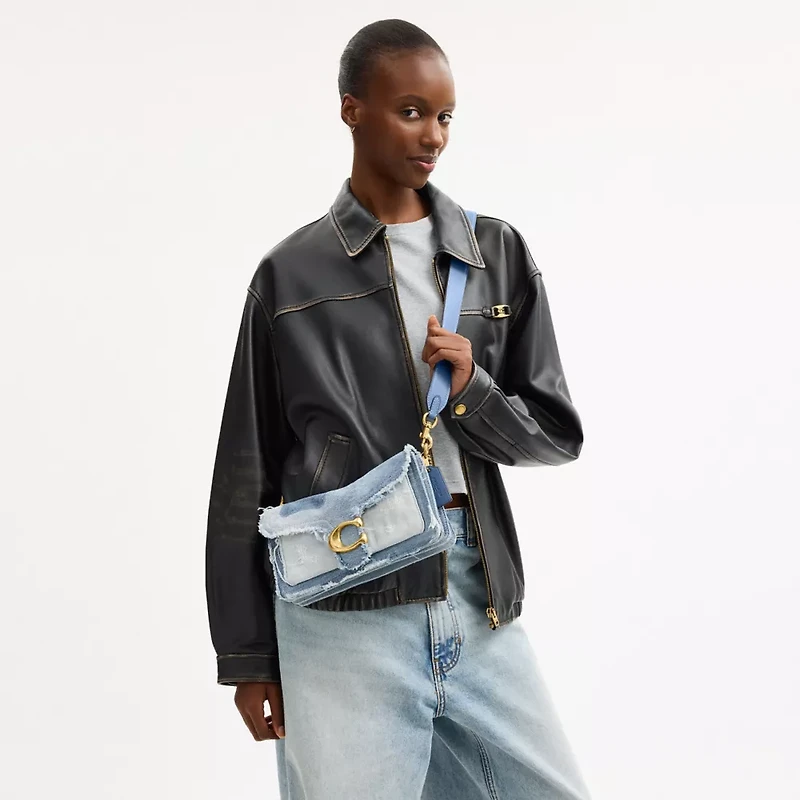 Tabby Shoulder Bag 26 With Repurposed Denim Patchwork