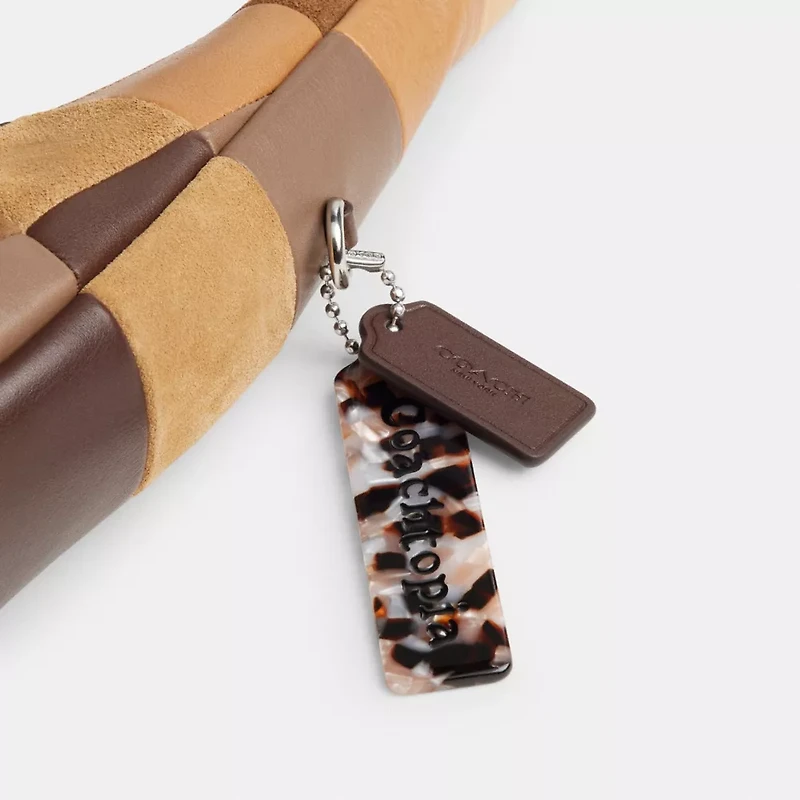 Alter/Ego Crescent Shoulder Bag In Checkerboard Upcrafted Suede