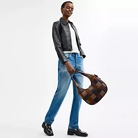 Alter/Ego Crescent Shoulder Bag In Upcrafted Suede And Upcrafted Leather