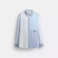 Repurposed Cotton Patchwork Oxford Shirt