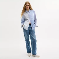 Repurposed Cotton Patchwork Oxford Shirt