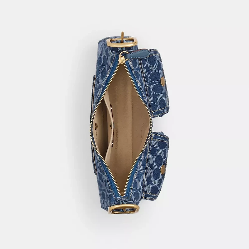 Cargo Shoulder Bag In Upcrafted Signature Denim