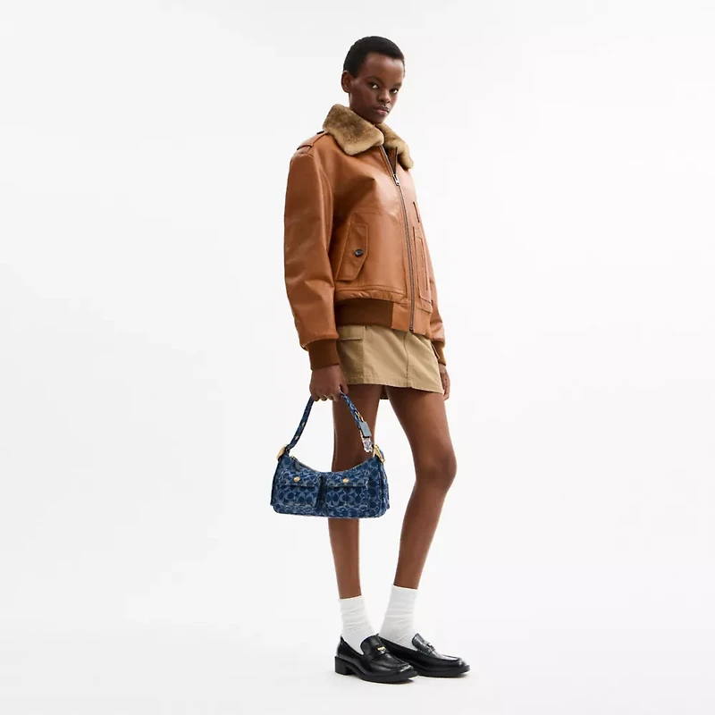 Cargo Shoulder Bag In Upcrafted Signature Denim